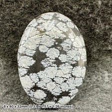 Snowflake obsidian worry - obsidian, stone