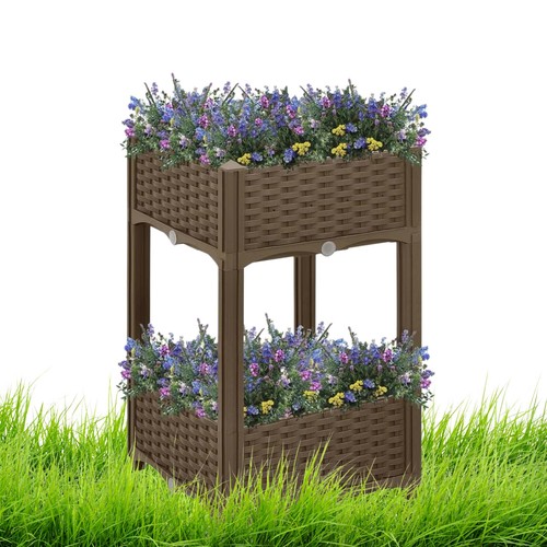 Tier rattan effect planter - tier,