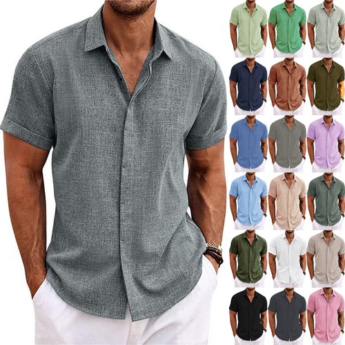 Mens short sleeve - mens, linen
