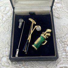 Vintage Golf Clubs Brooch Lot