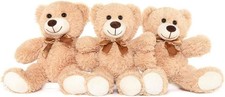 MorisMos Small Teddy Bears Soft Toys, 3Pcs 35cm Bulk Teddy Bear Cuddly Fluffy T