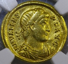 Valens Gold AV Solidus Eastern Roman Empire 364-378 AD - NGC VF 5/5 2/5