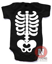 Naughtees Clothing Babygrow Scary Skeleton Black Cotton Halloween Baby suit vest