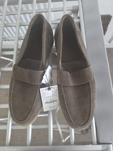 Zara brown suede loafers - brown,