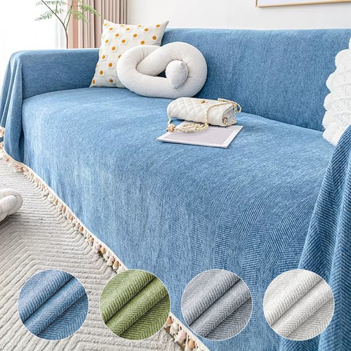 Boho chenille sofa cover - chenille,