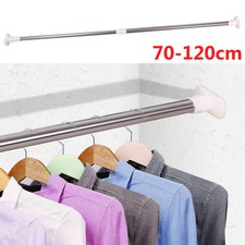UK Telescopic Rail Extendable Curtain Clothes Shower Cabinet Hanging Bath Pole