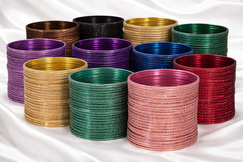 Glitter colour churi bangles - glitter,