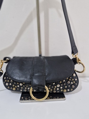 Black leather studded - black,