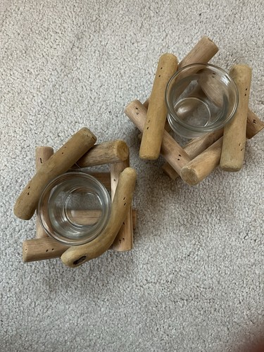 Pair rustic driftwood - rustic,