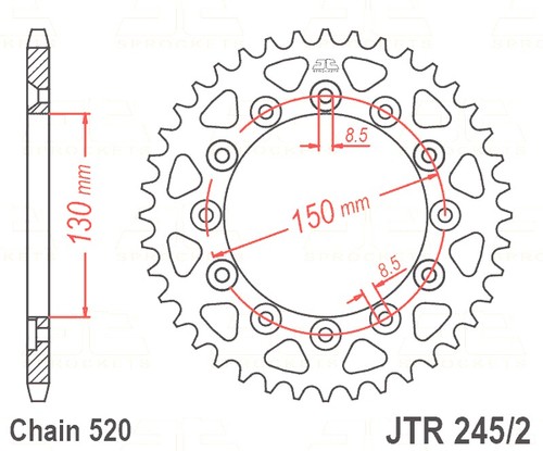 Sprocket rear 520 fit - sprocket,