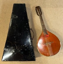 Vintage 8-String Curved Back A-Style Ashbury Style Mandolin & Metal Case