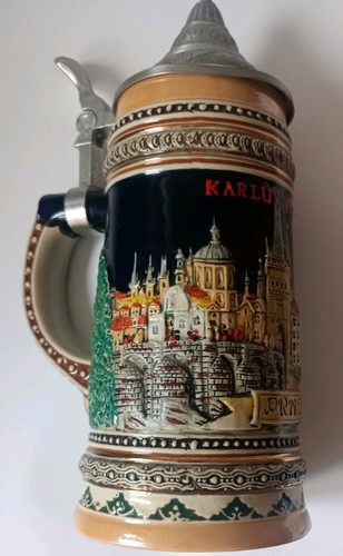 Vintage beer stein karlův - beer,