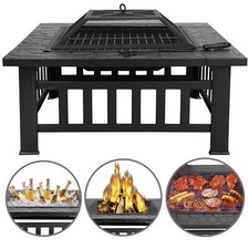 32" Square Metal Fire Pit