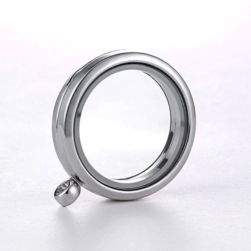 Floating round locket pendant - round,