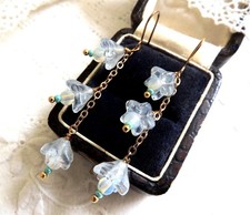 Beautiful Forget Me Not Powder Blue Glass Flower Drop Earrings ?