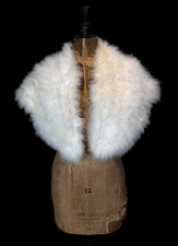 70's Vintage Off White Stole Cape Marabou Feather Retro Cover Up One Size Glam