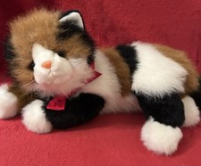 TY CLASSIC 1995 CALICO CAT MAGGIE LONG HAIR KITTY KITTEN CUTE VTG RED RIBBON