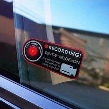 4x Car Window Recorder Logo Sticker Recording Camera Warning Sticker Accessories