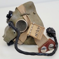 NAMED - 1952 DATED - RAF H TYPE OXYGEN MASK FOR FLYING HELMET BRITISH KOREAN WAR