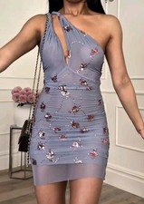 Zara Lilac Mesh Mini Dress
