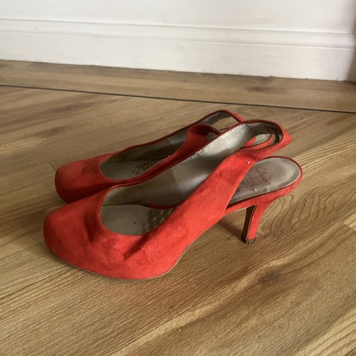 Orange suede sling - orange,