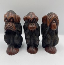 Trio vintage carved wood - of,
