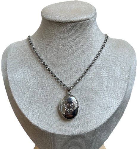 Silver floral oval - floral, photo