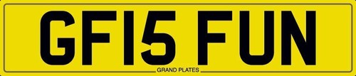 Initials number plate - plate, gf15