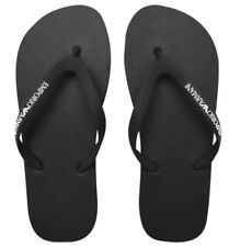 Emporio Armani Mens Flip Flops Thong Sandals Black Size UK 6.5 Genuine Pool Shoe