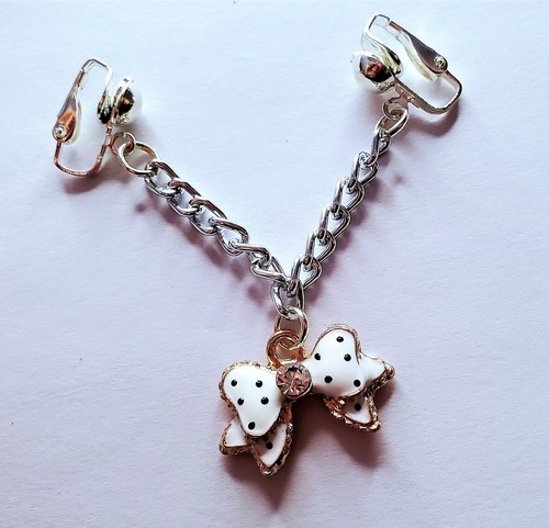 White bow non piercing - white, clit