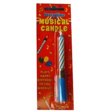 Blue musical candle - blue,