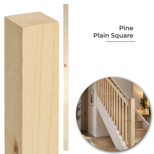 Pine plain square - pine, stair