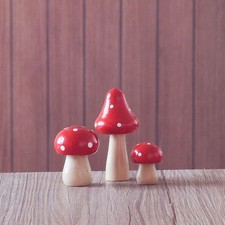 12 Pcs Wooden Mushroom