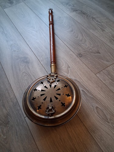 Large brass warming - brass, pan