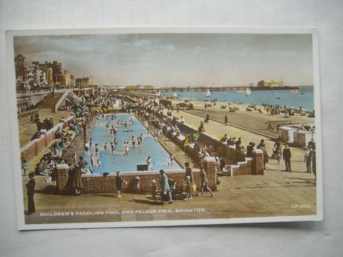 Postcard children paddling - children"s,