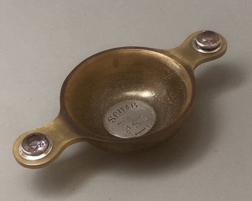 Scottish silver horn quaich - &,