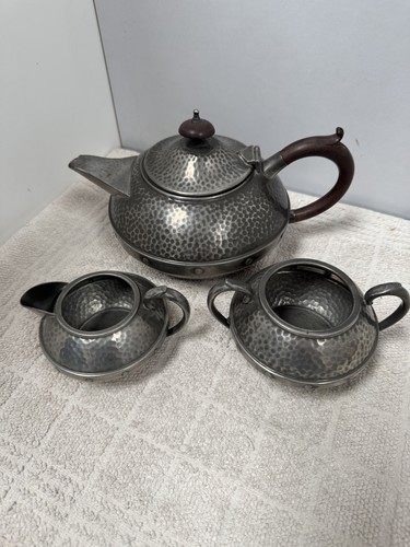 Vintage tea set pewter - vintage,