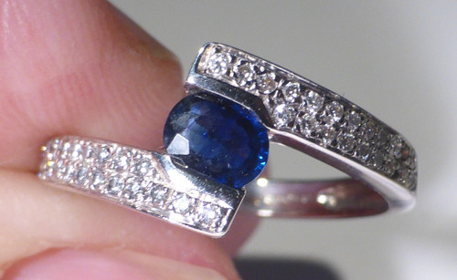 18ct gold ring sapphire - 18ct,