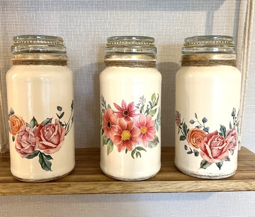Shabby chic mason jars - mason,