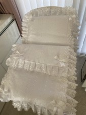 Dolls White Broderie Pram Set