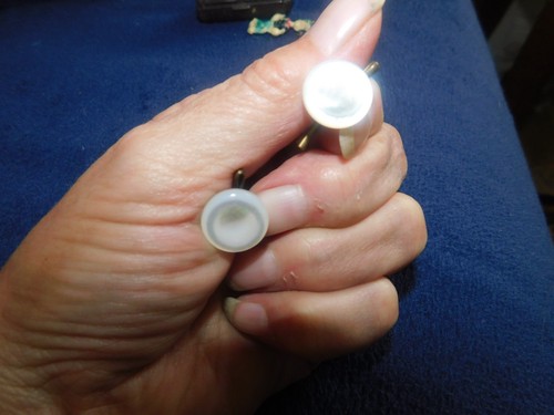 Pair vintage lucite pearly - pair,