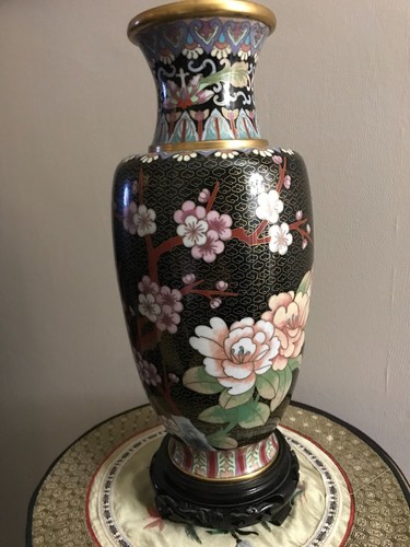 Bronze vase partition enamels - vase,