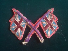 PRE WW1 MILITARY CROSSED FLAG RECRUITING SERGEANTS ARM BADGE