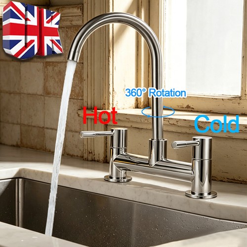 Dual lever chrome kitchen sink - lever,