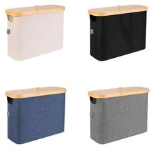 23L Toilet Roll Storage (Holds 9 Rolls) – Bamboo Bathroom Storage Box with Lid