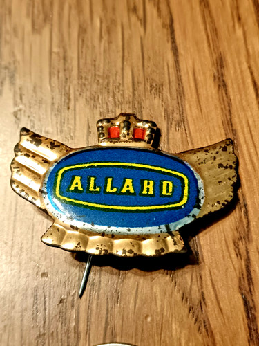 Vintage tin plate allard motor - plate,