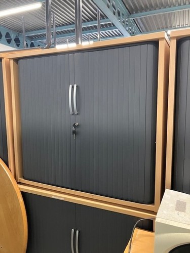 Tambour cupboard steel wood - tambour,