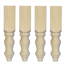Set of 4 Solid Pine Coffee Table / Bench Legs, 88*88*425mm  Ex 4" WOODEN (A4FHC)