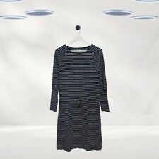 Ex Crew Clothing Women's Long Sleeve Stripe Cotton Dress in Navy