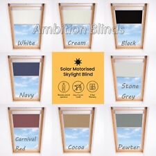 REMOTE CONTROLLED SOLAR POWERED BLACKOUT  ROLLER ROOF BLIND  FITS VELUX WINDOWS